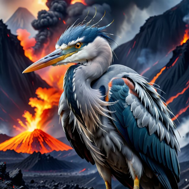 Picture of a angry of a heron in the volcano