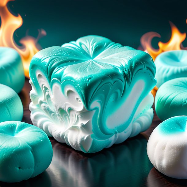 Picture of a teal marshmallow