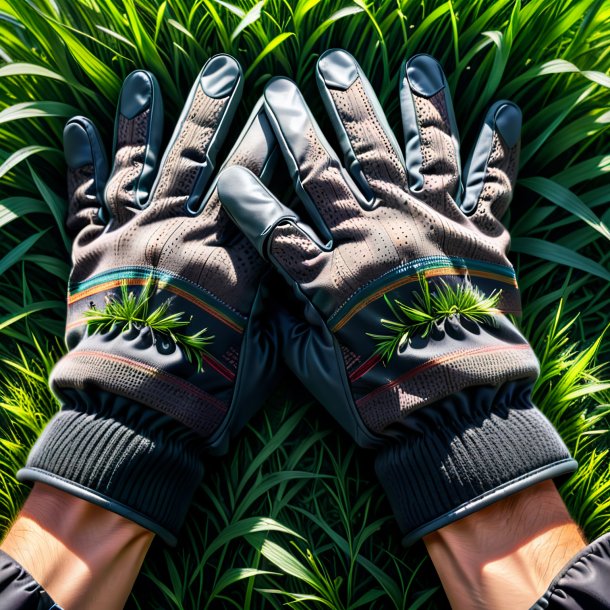 Drawing of a charcoal gloves from grass