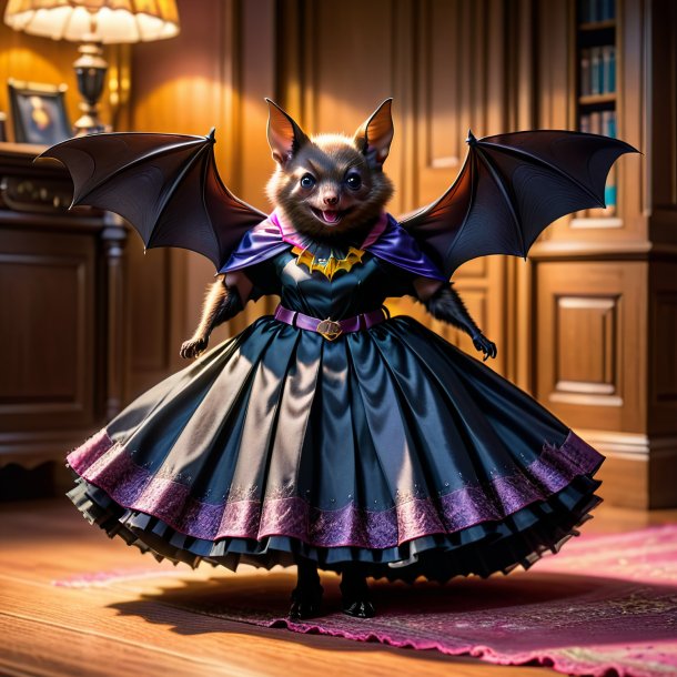 Pic d'une chauve-souris dans une jupe dans la maison