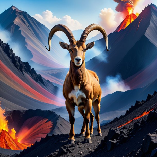 Photo d'un ibex dans un pantalon dans le volcan