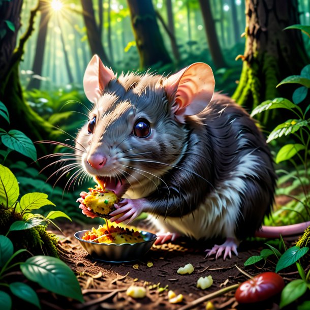 Pic of a eating of a rat in the forest