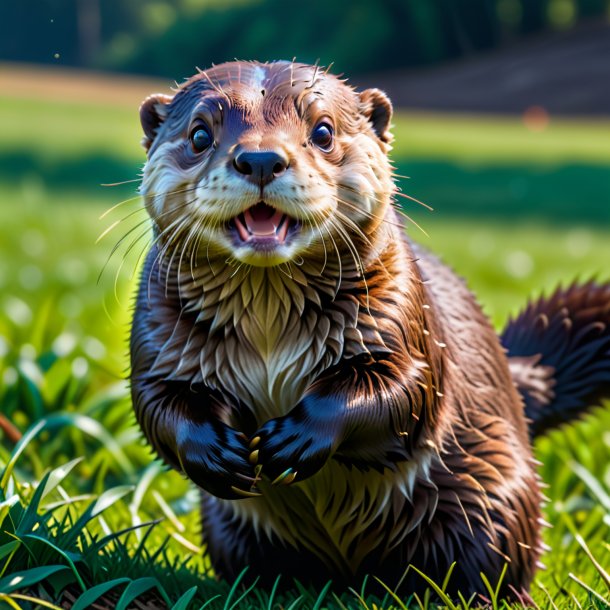 Imagen de un juego de una nutria en el campo