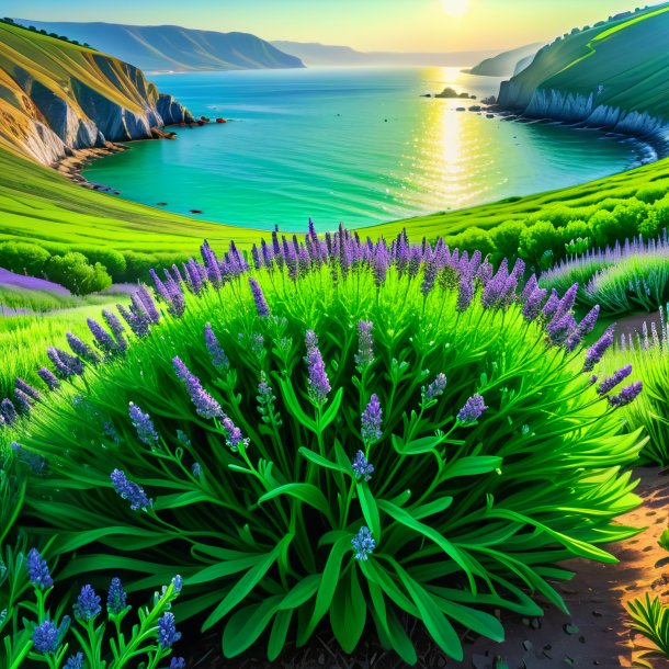 Sketch of a green sea lavender