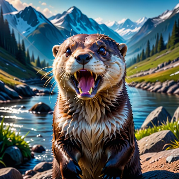 Pic of a angry of a otter in the mountains