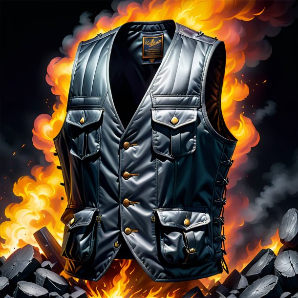 Illustration of a charcoal vest from metal