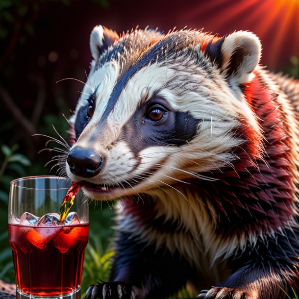 Pic d'un blaireau à boire rouge