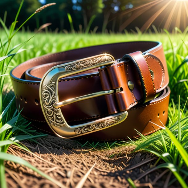 Portrait d'une ceinture brune de l'herbe