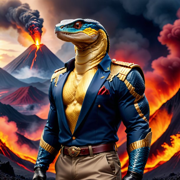 Pic of a king cobra in a trousers in the volcano