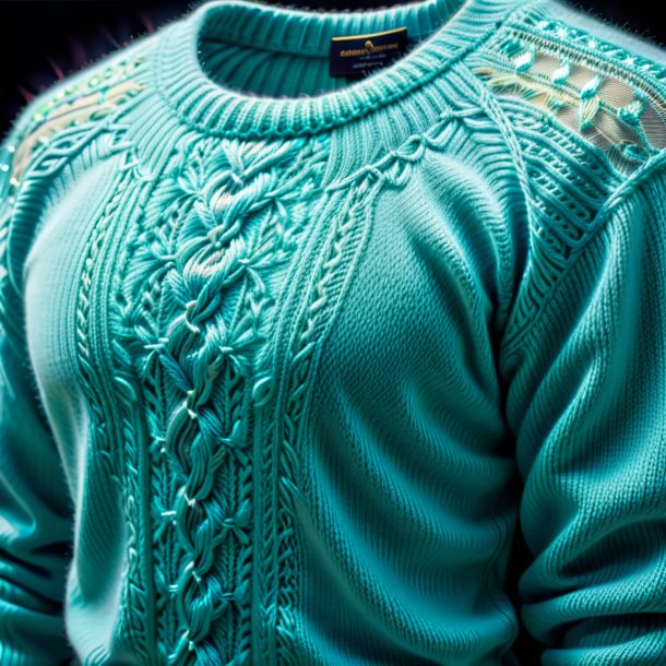 Pic of a aquamarine sweater from polyethylene