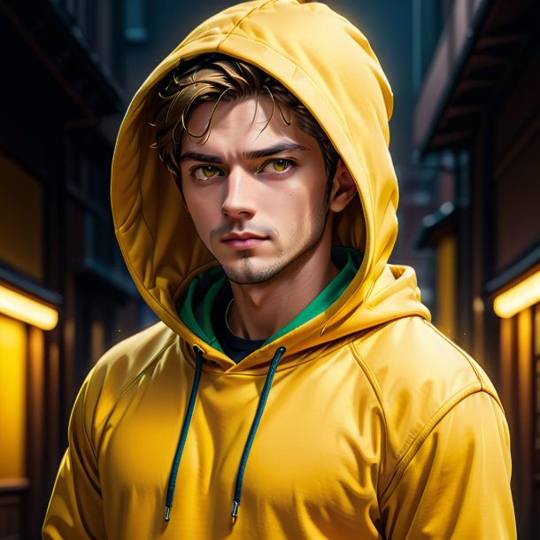 Ilustração de um hoodie amarelo de argila