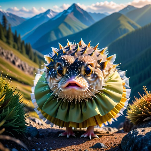 Photo d'un poisson soufflé dans une jupe dans les montagnes