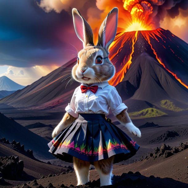 Foto de un conejo en una falda en el volcán