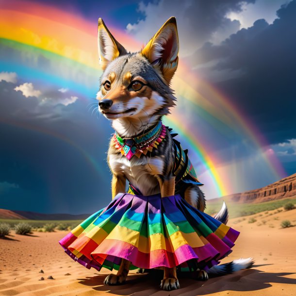 Pic of a jackal in a skirt on the rainbow