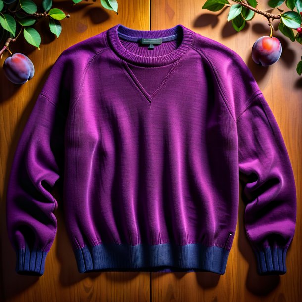 Photo of a plum sweater from wood