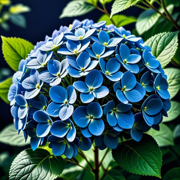 Photo of a navy blue hortensia