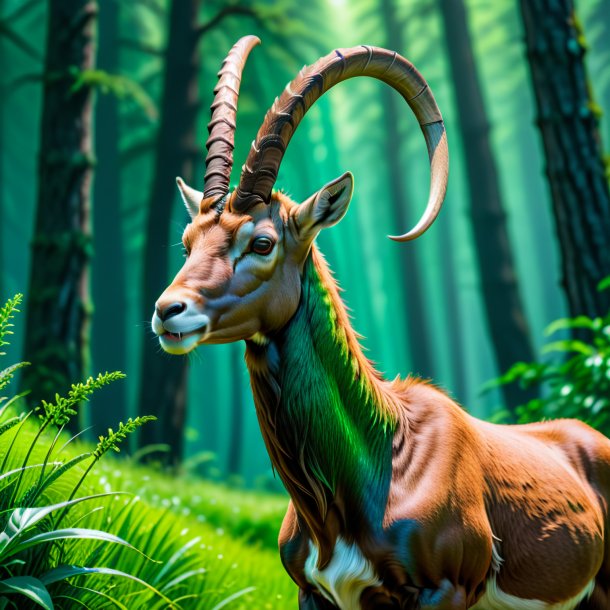 Pic d'un ibex dans un jean vert