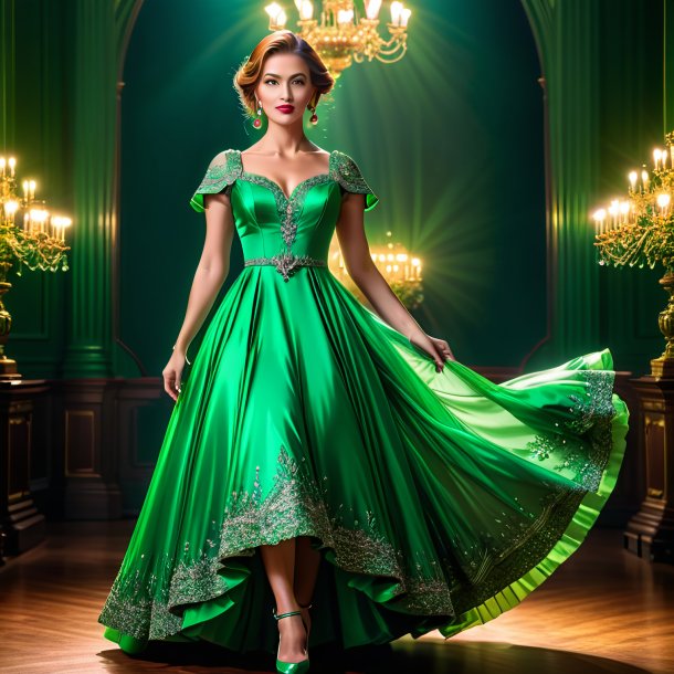 De um mol em um vestido verde