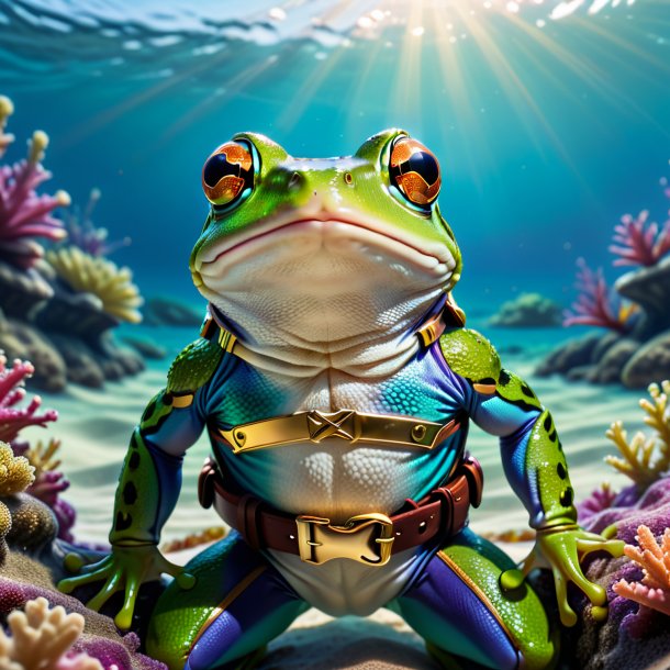 Pic of a frog in a belt in the sea