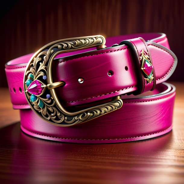 Illustration d'une ceinture fuchsia en bois