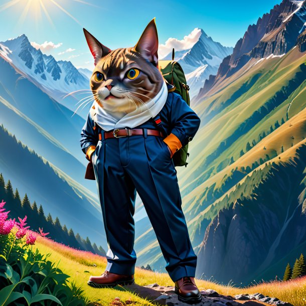 Pic of a tuna in a trousers in the mountains