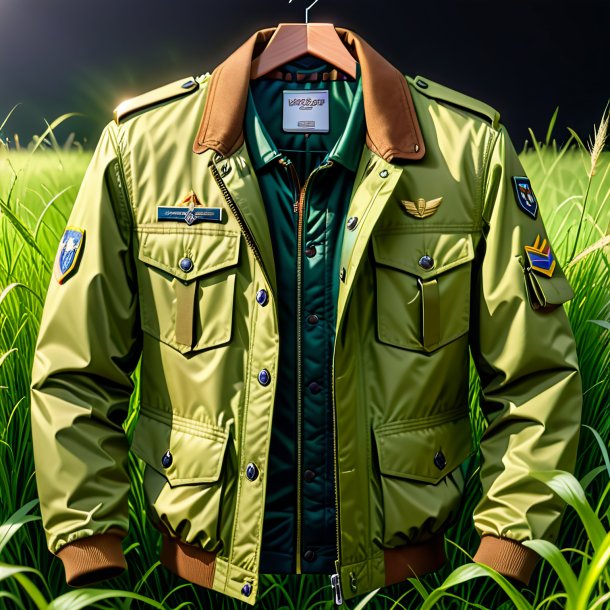 Drawing of a khaki jacket from grass