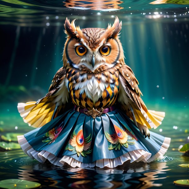 Photo of a owl in a skirt in the water