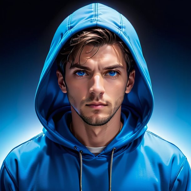 Photo of a blue hoodie from polyethylene