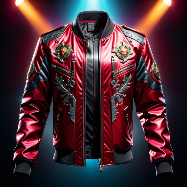 Illustration of a crimson jacket from metal