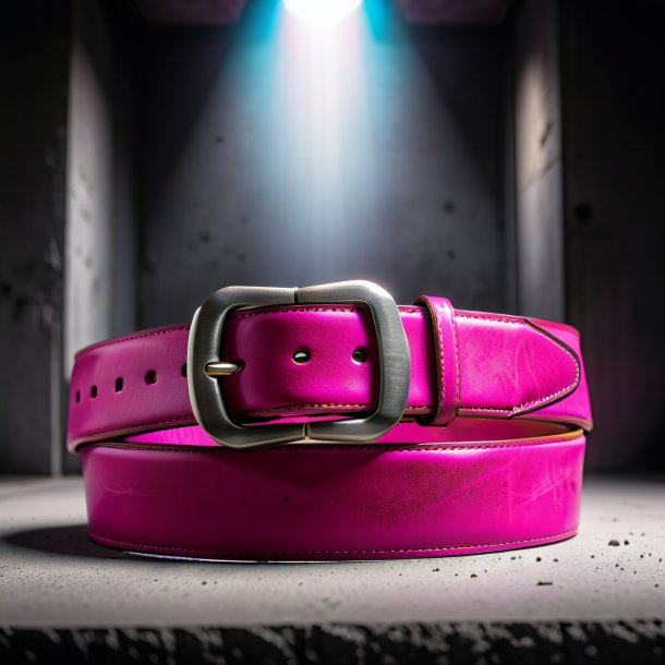 Portrait of a hot pink belt from concrete