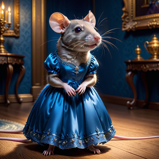 Picture of a rat in a blue dress