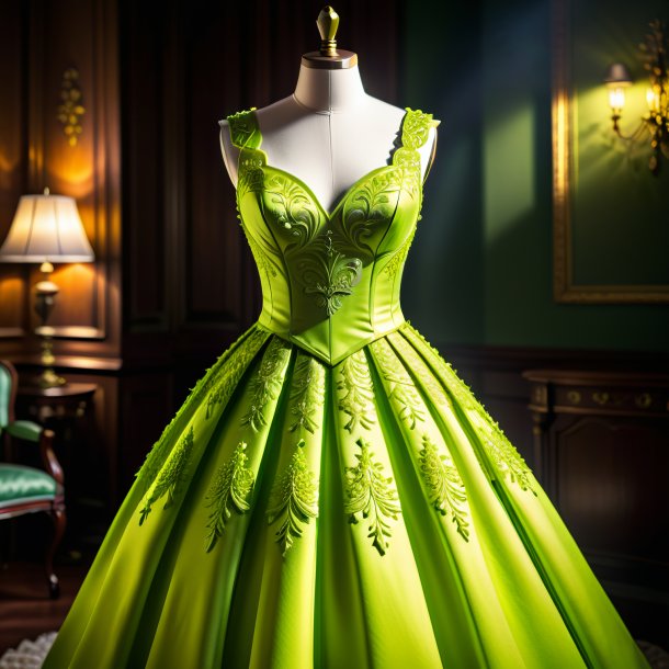 Photo of a lime dress from paper