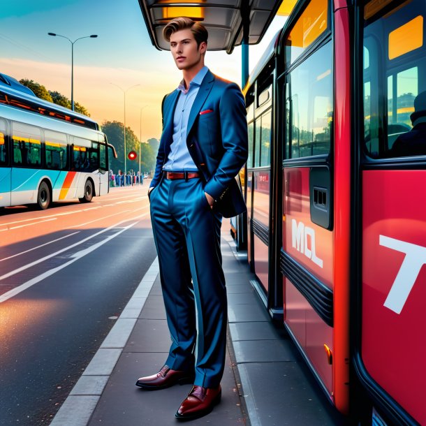 Pic of a mol in a trousers on the bus stop