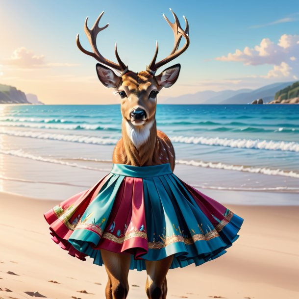 Drawing of a deer in a skirt on the beach