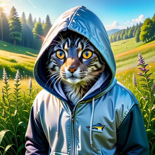 Pic of a sardines in a hoodie in the meadow