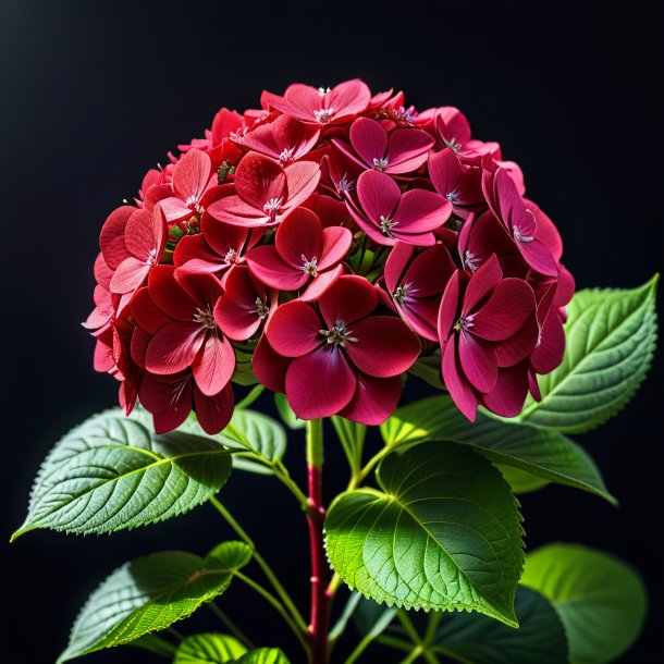 Picture of a crimson hortensia