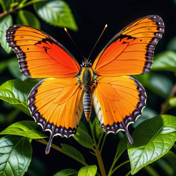 Foto de una mariposa en un abrigo naranja