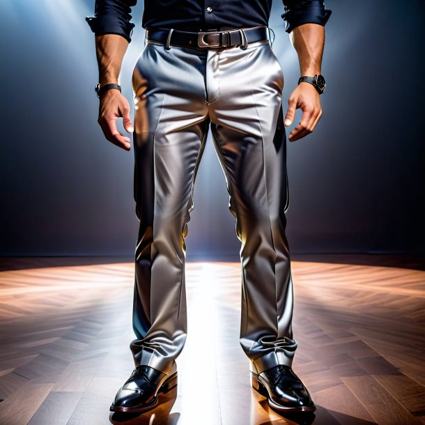 Photography of a silver trousers from iron