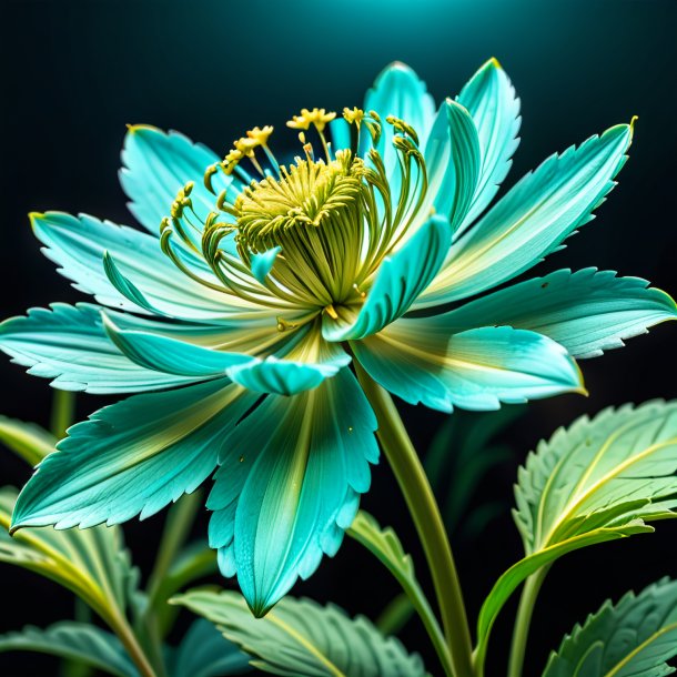 Clipart of a teal angelica