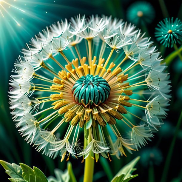 Picture of a teal dandelion