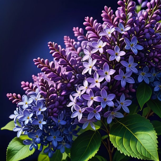 Drawing of a navy blue lilac