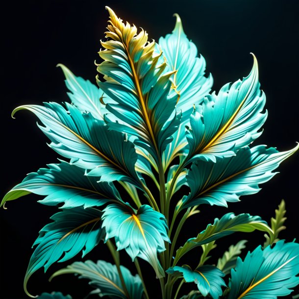 Depiction of a teal acanthus