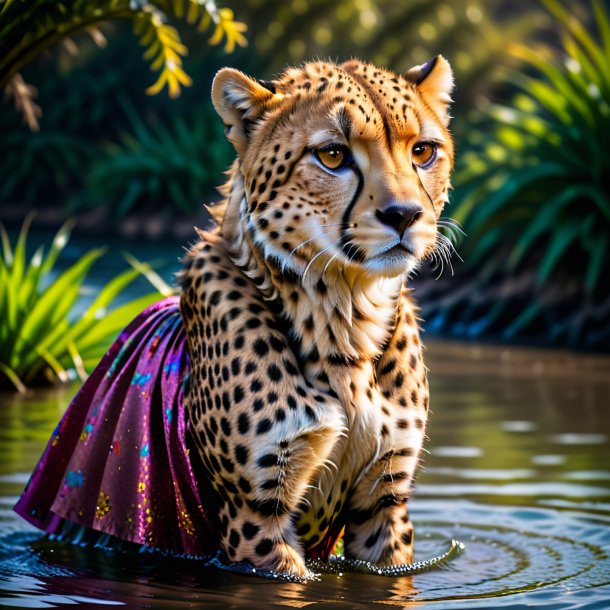 Photo d'un guépard dans une jupe dans l'eau