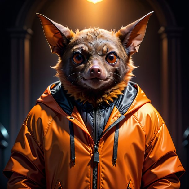 Image of a bat in a orange jacket