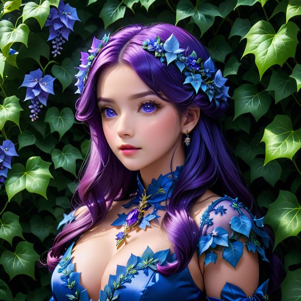 Portrayal of a azure violet ivy