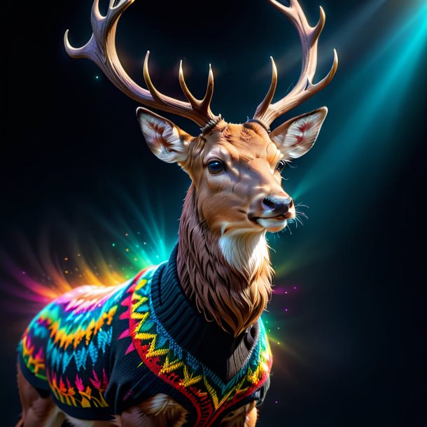 Image d'un cerf dans un pull noir