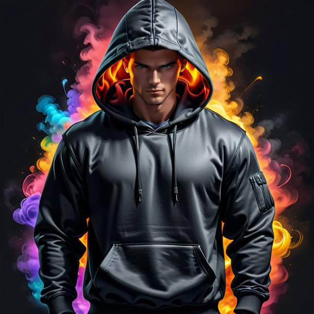 Clipart of a charcoal hoodie from stone