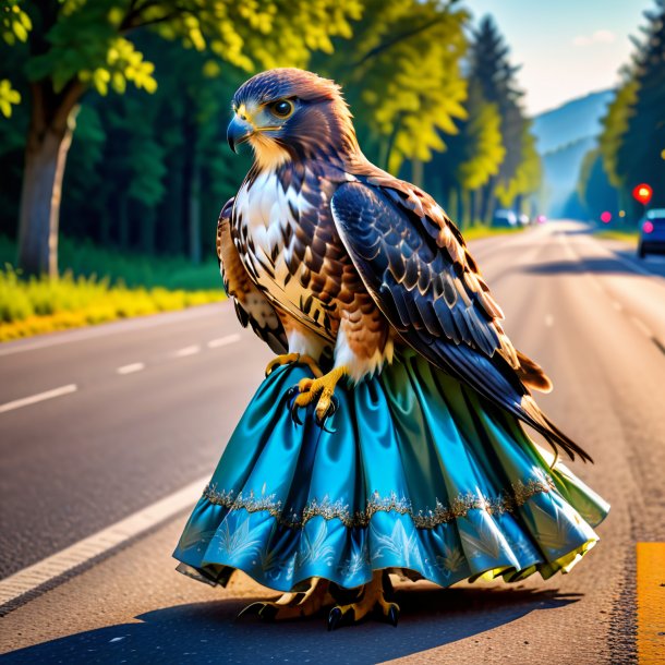 Pic of a hawk in a dress on the road