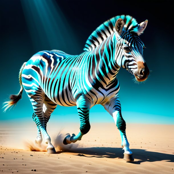 Foto de uma zebra dançando aquamarine