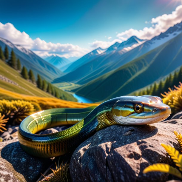 Photo of a eel in a belt in the mountains